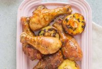 Peach Ginger BBQ Glazed Drumsticks
