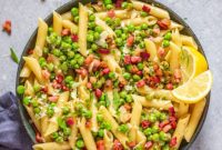 Golden Pancetta and Sweet Pea Ziti