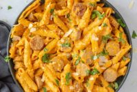 Cheesy Pumpkin Sausage Skillet Pasta