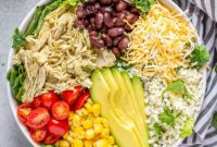 One-Pot Salsa Verde Chicken Burrito Bowls