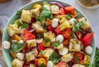 Summer Panzanella with Crispy Garlic Butter Croutons