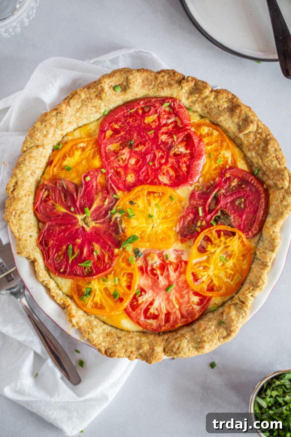 Savory Tomato Pie with a Fresh Herb Crust 1 featured 18175