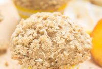 Golden Peach Streusel Oat Muffins