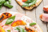 Gourmet Grilled Peach Prosciutto Goat Cheese Pizza