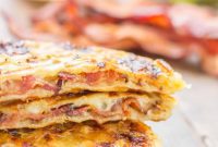 Sweet and Savory Peach Bacon Havarti Wafflewiches