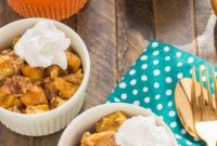 Decadent Pumpkin Bread Pudding with Golden Brown Sugar Sauce
