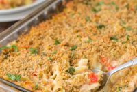 Lighter Cheesy Tuna Noodle Bake