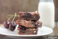 Hazelnut-Studded Roasted Cherry Brownies