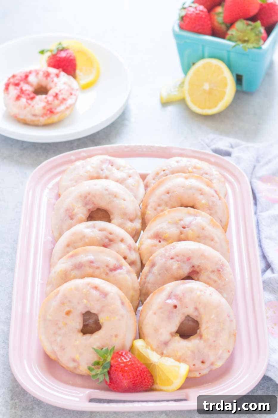 Tangy Strawberry Lemon Donuts 1 featured 9677