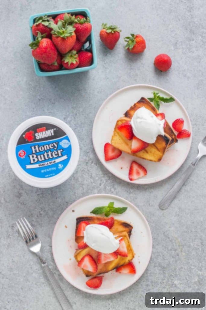 Grilled Strawberry Shortcake served with fresh mint