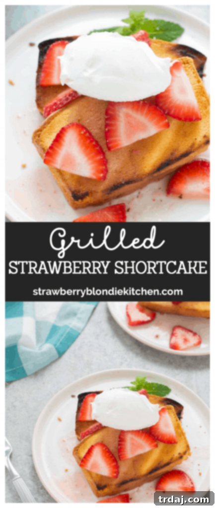 Grilled Strawberry Shortcake on a serving platter