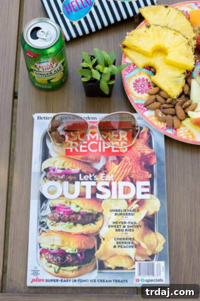 Enjoying a food magazine as a great book alternative in your backyard beach setting