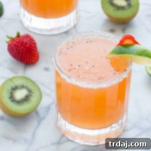 Zesty Strawberry Kiwi Slim Margaritas 2 Skinny Strawberry Kiwi Margarita recipe card image