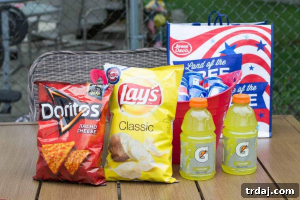 A well-stocked grocery cart filled with various products from Jewel-Osco