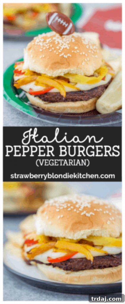 Serve up the Best: Italian Pepper Burgers Final plated Italian Pepper Burger with a side of chips
