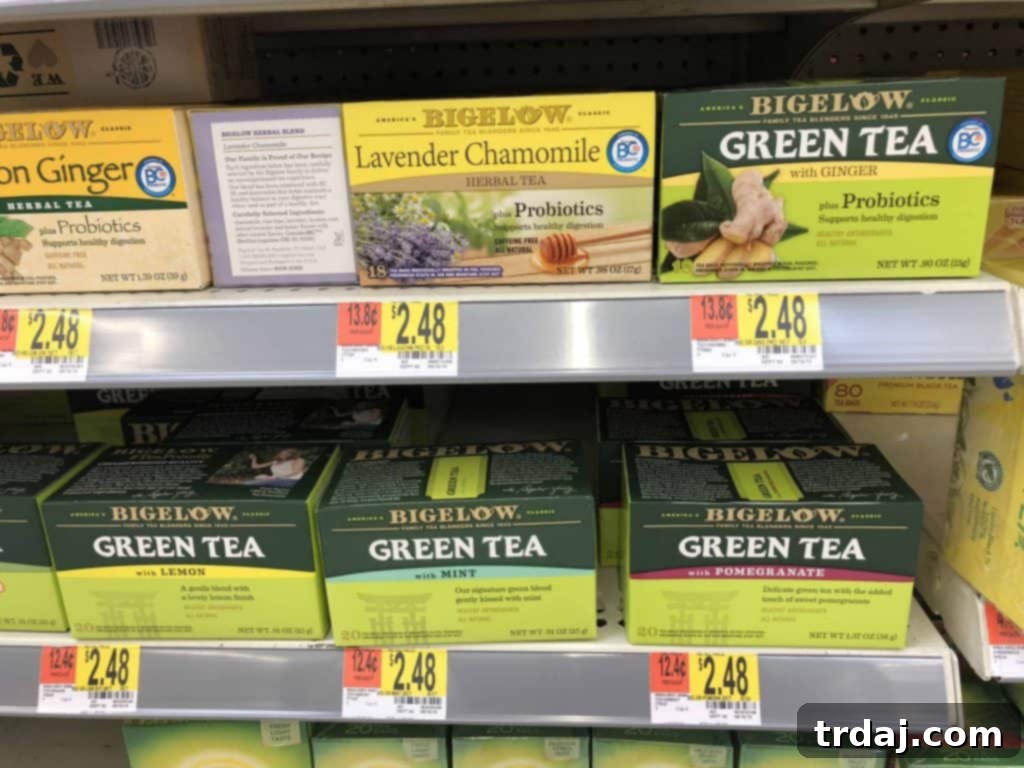 Bigelow Green Tea with Ginger Plus Probiotics and Lavender Chamomile Plus Probiotics