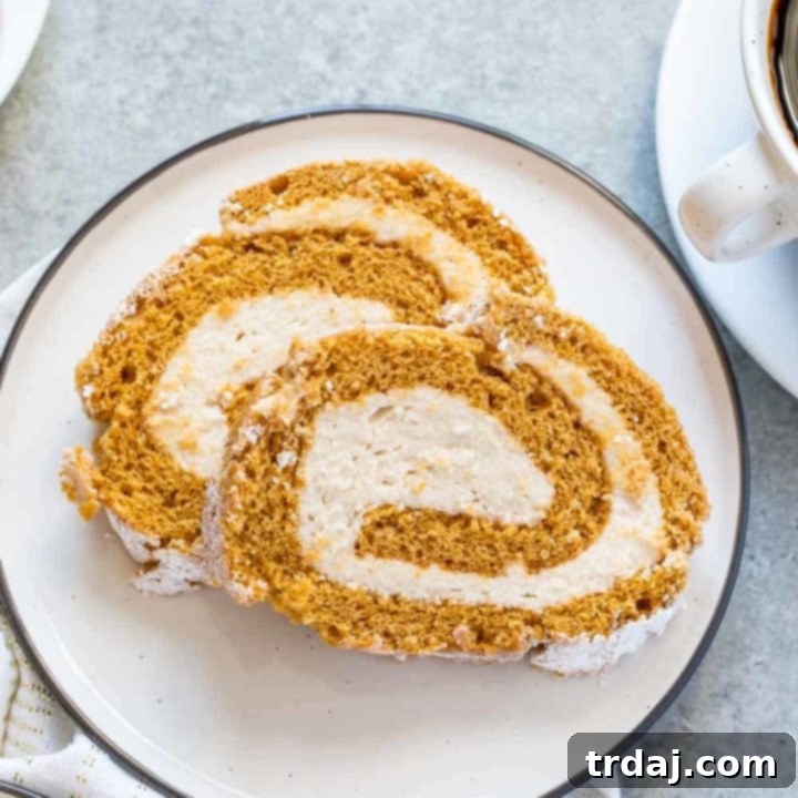 Pumpkin Cake Roll with Cookie Butter Filling