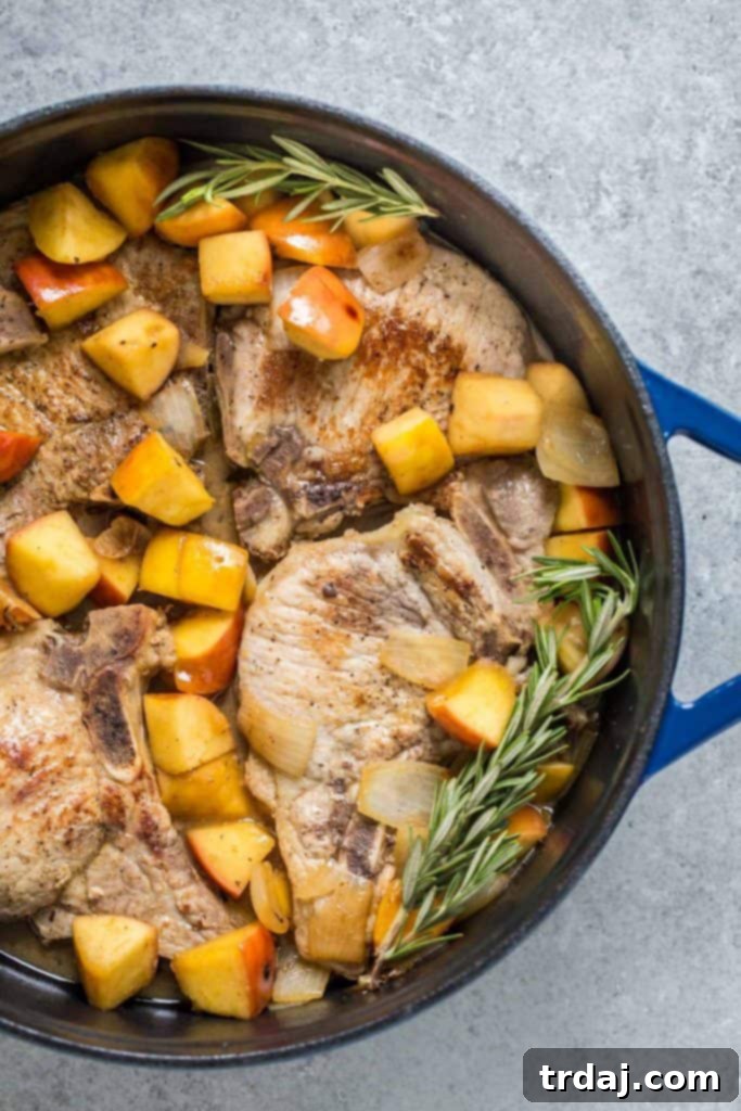 What goes together like bread and butter? Apples and pork that’s what. Apples and pork are such a classic combo that you really can’t go wrong with. Add in some cinnamon and simmer them in apple cider and you’ve got yourself these amazing One Pan Pork Chops with Apples and Cinnamon. One Pan Pork Chops with Apples and Cinnamon