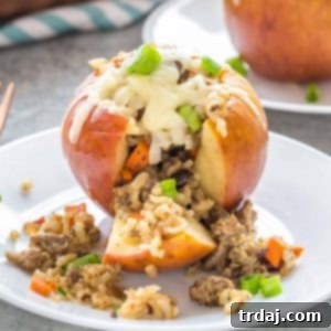 Savory Stuffed Apples with Cheddar and Sausage