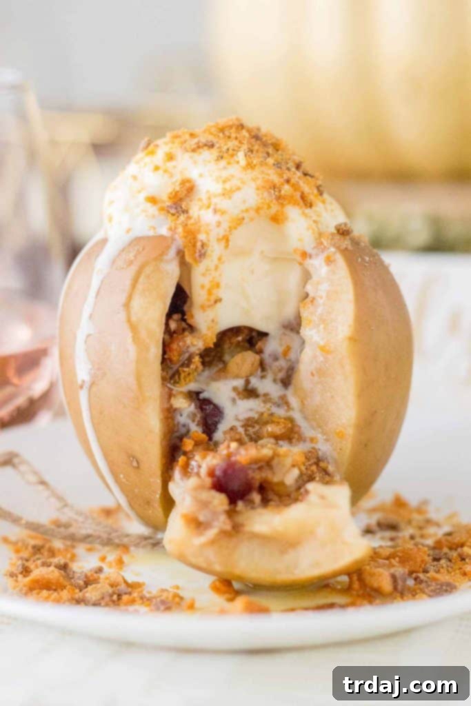 Decadent Slow Cooker Butterfinger® Stuffed Apples, perfect as a fall dessert