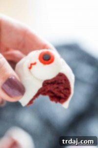Spooky Eyeball Cake Balls: A festive Halloween treat recipe.