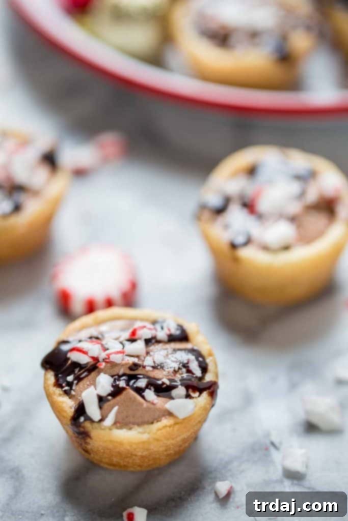 Easy Peppermint White Chocolate Mocha Cookie Cups with Shortcuts