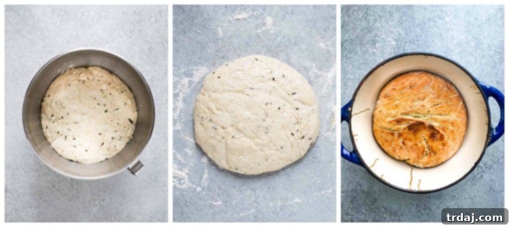 Aromatic No-Knead Rosemary Olive Oil Loaf 5 Close-up of golden brown No-Knead Rosemary Olive Oil Bread