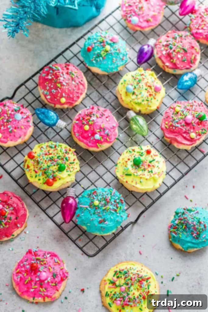 Whoville Cookies decorated in bright colors resembling Whos