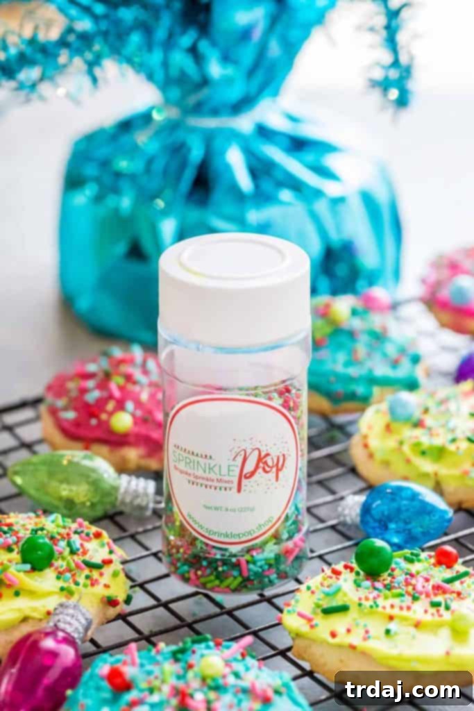 Whoville Cookies being decorated with colorful sprinkles