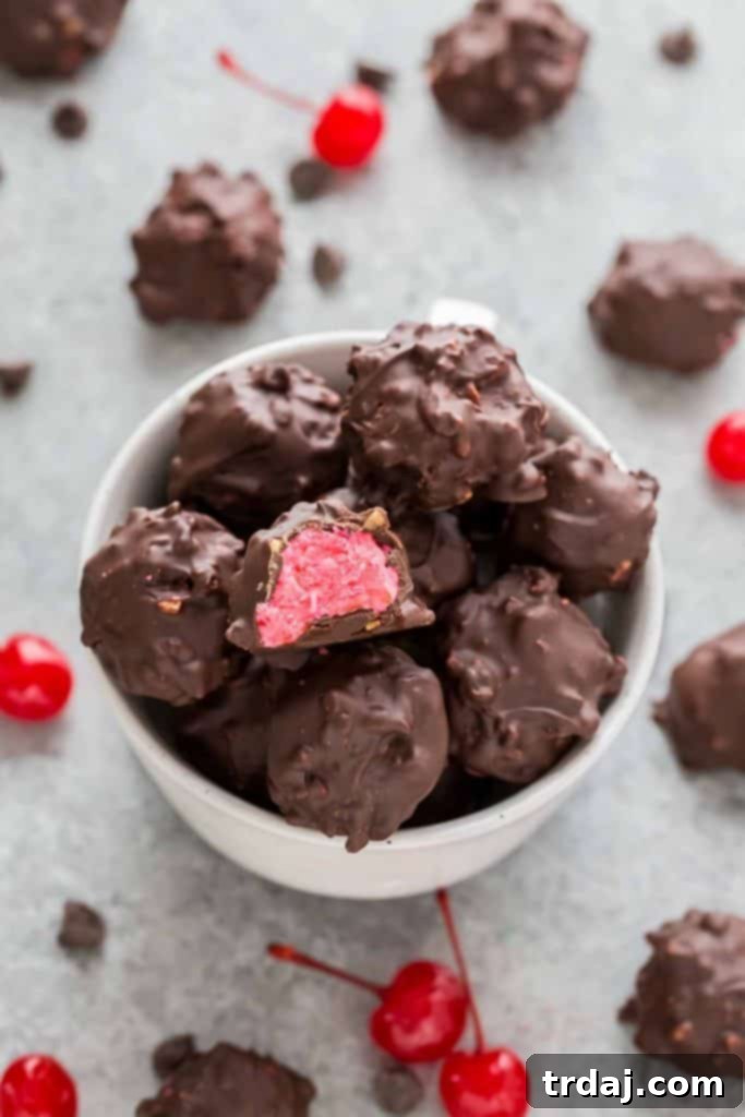 Cherry Mash Truffles in a bowl, showcasing their delicious appeal