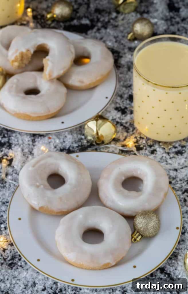 Eggnog Cinnamon Roll Donuts - Festive Bakery Style Treat