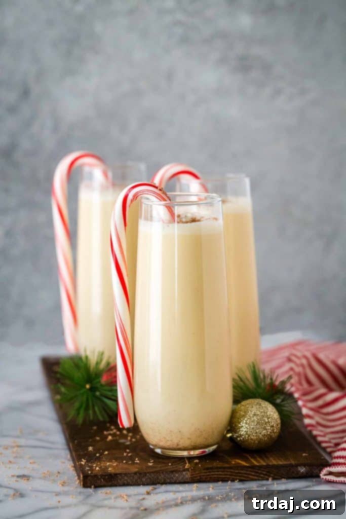 Chocolate Peppermint Eggnog Cocktail – A festive blend of chocolate, peppermint, and creamy eggnog for the ultimate holiday drink.