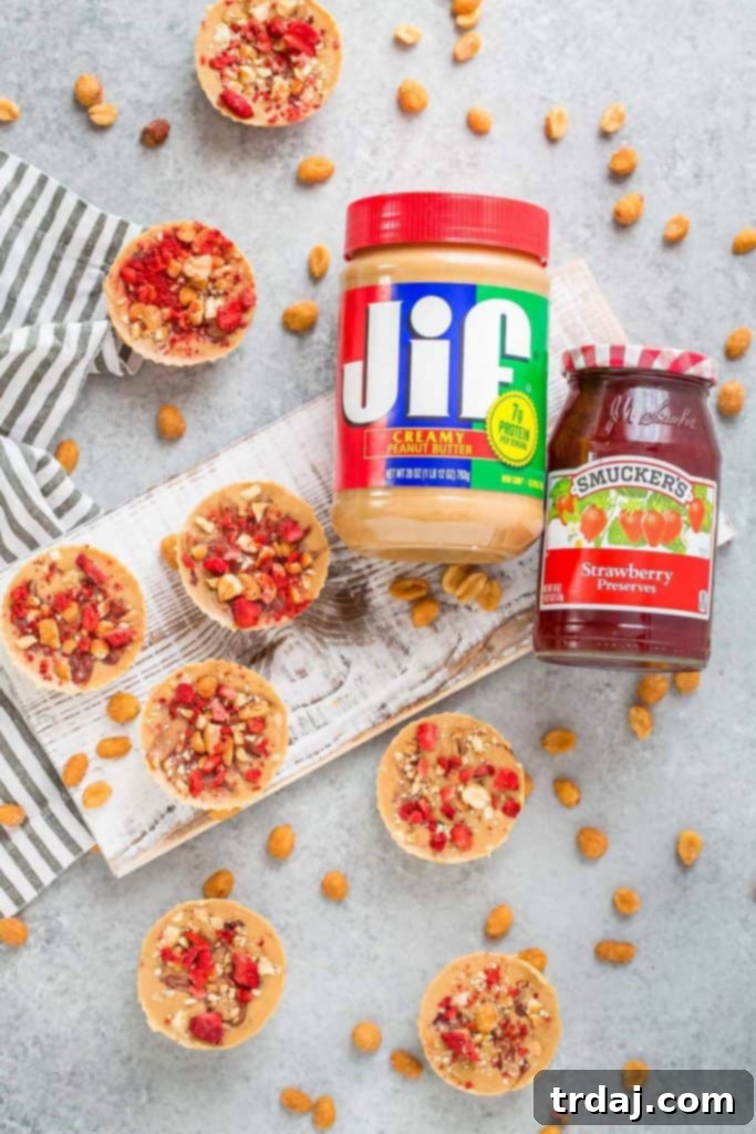 Close-up of Peanut Butter and Jelly Cups
