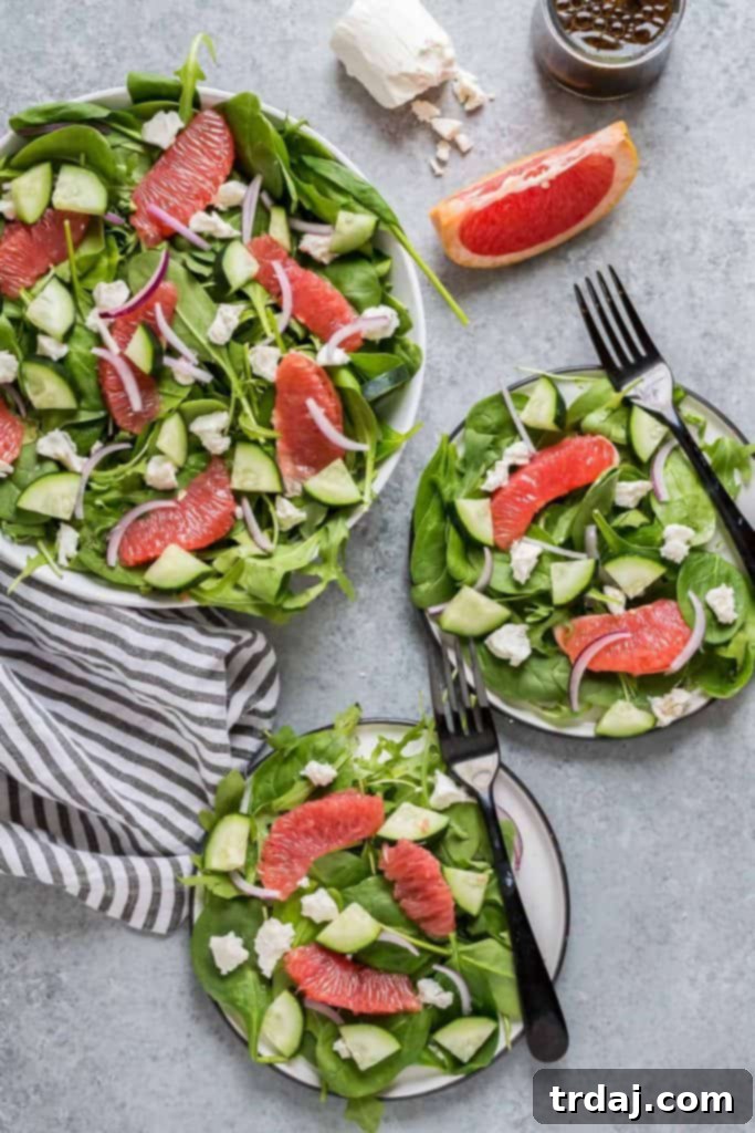 Grapefruit, Goat Cheese and Spinach Salad