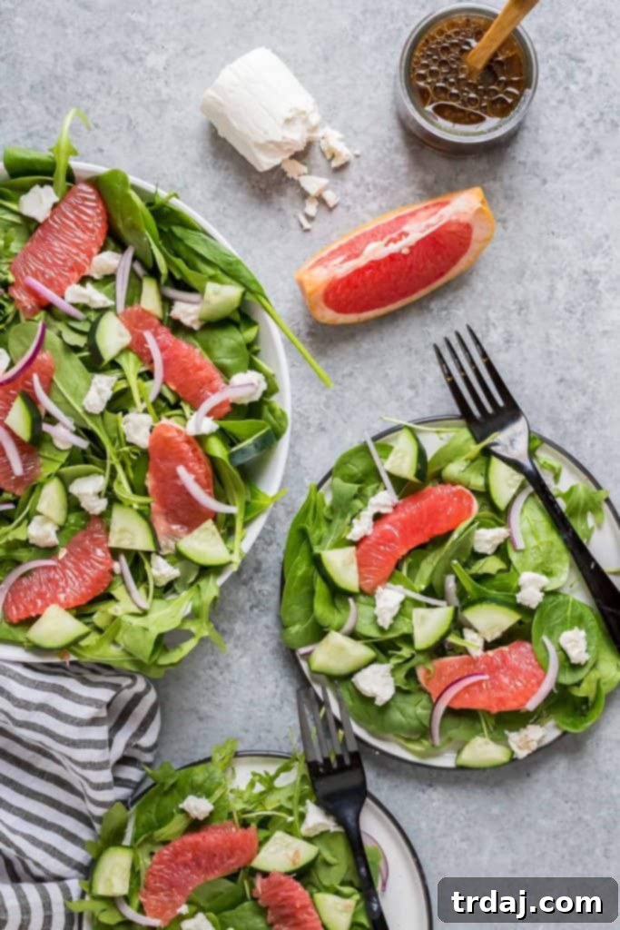 Grapefruit, Goat Cheese and Spinach Salad