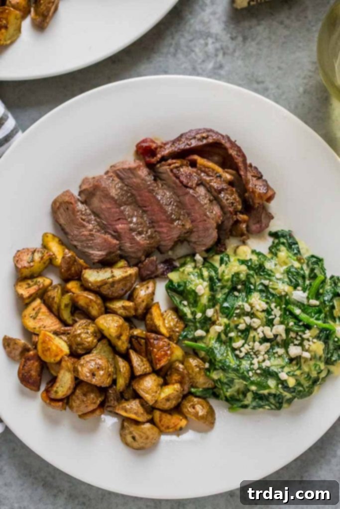 Plated Steakhouse Dinner for Two, ready to be enjoyed with a loved one