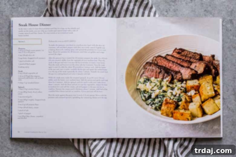 The complete Steakhouse Dinner for Two spread, featuring a gourmet meal for a romantic evening