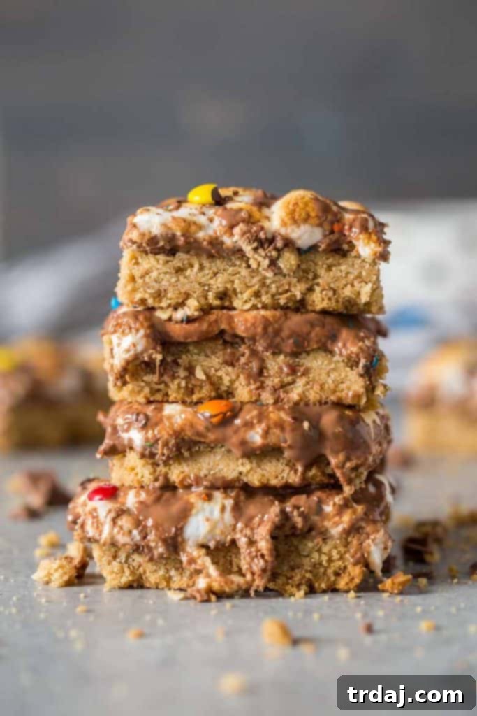 M&M'S® Monster S'mores Bars are a cookie lover's dream with a peanut butter crumble crust, melty M&M'S® Chocolate Bars and marshmallows toasted to perfection! M&M's Monster S'mores Bars