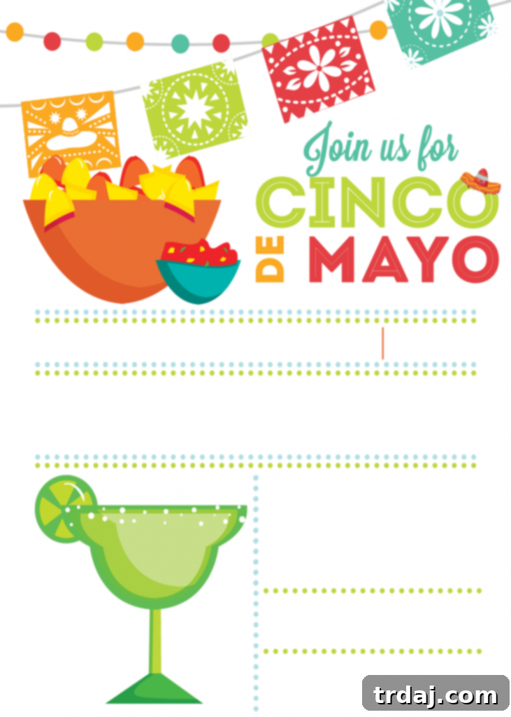 Customizable free printable Cinco de Mayo invitation template