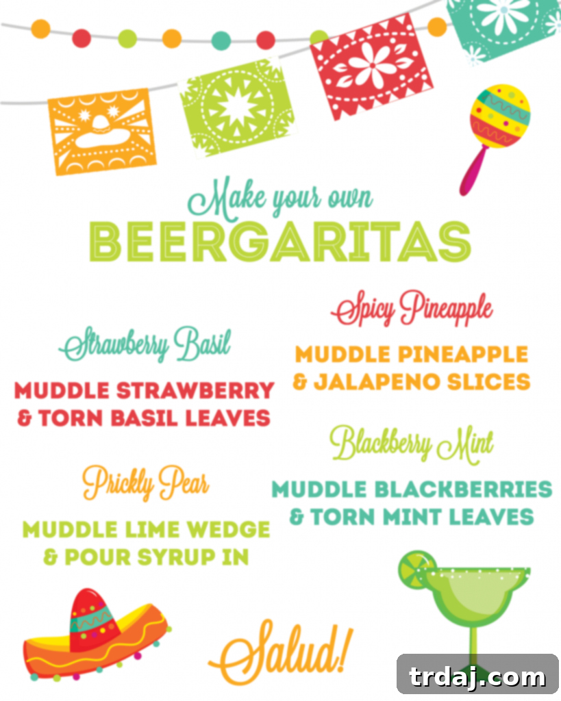 A creative Beergarita drink menu for a Cinco de Mayo party