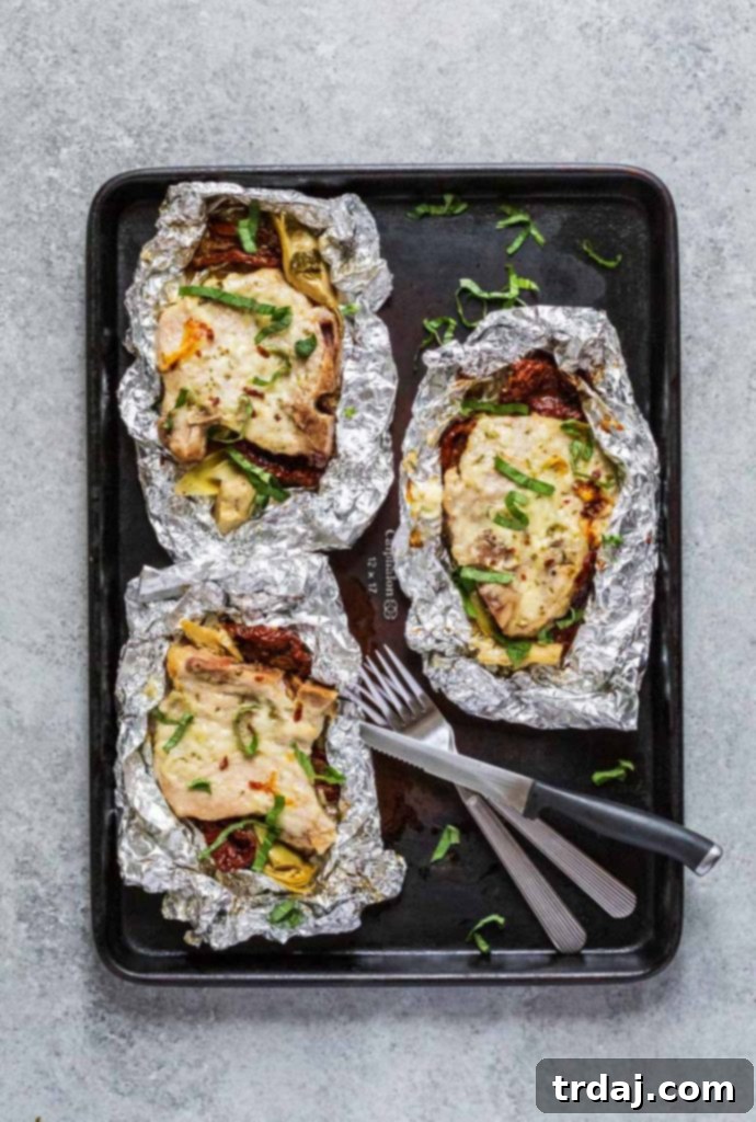 Pork Chops and Sun Dried Tomato Foil Packets