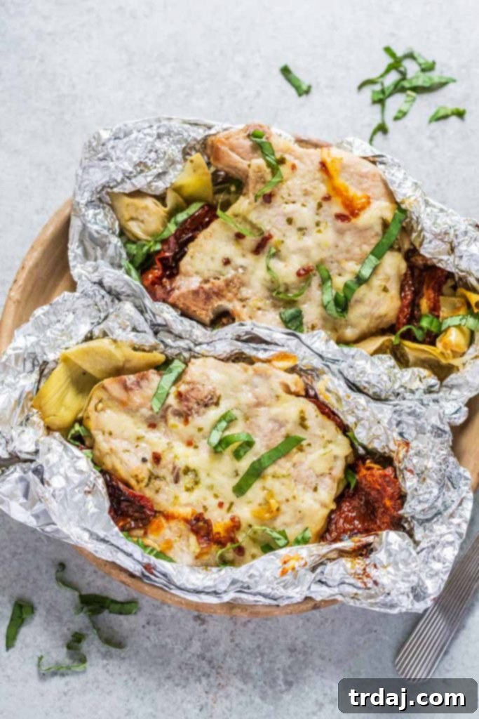 Pork Chops and Sun Dried Tomato Foil Packets