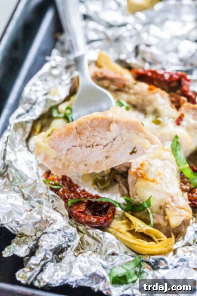 Pork Chops and Sun Dried Tomato Foil Packets