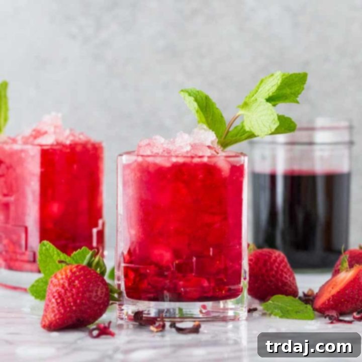 Crimson Bloom Julep 2 Strawberry Hibiscus Mint Julep