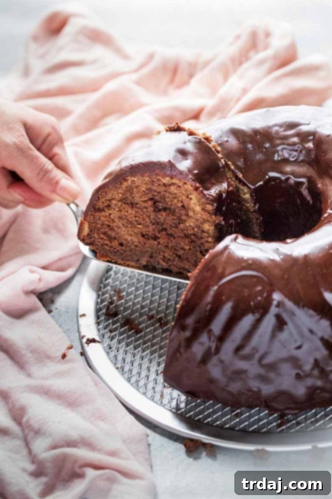Espresso Marble Bundt Cake with elegant marble swirl pattern