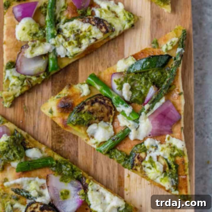 Grilled Vegetable Flatbreads with Ricotta and Salsa Verde