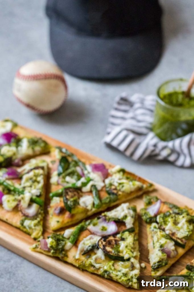 Delicious Grilled Vegetable Flatbreads ready for serving at a summer gathering.