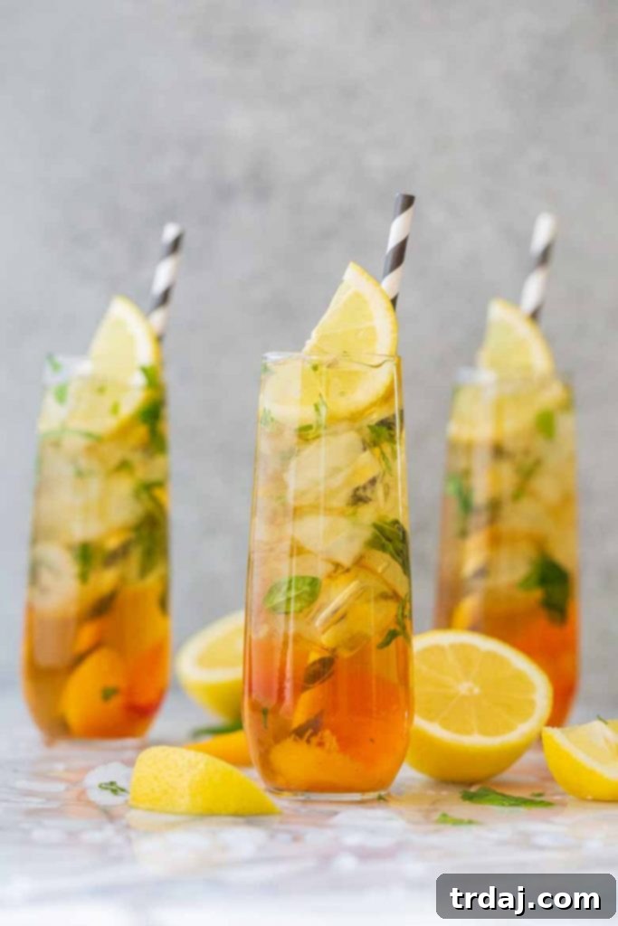Peach Basil Mojito Mocktail - a light and refreshing summer drink