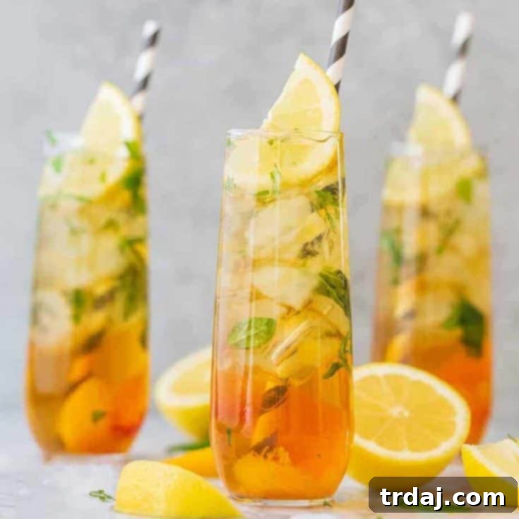 Peach Basil Mojito Mocktail