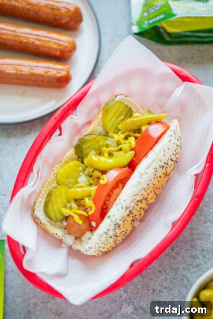 Classic Chicago Style Hot Dog with all the toppings